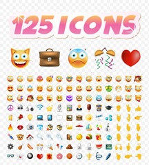 Set of Realistic Cute Icons on Transparent Background . Isolated Vector Illustration 