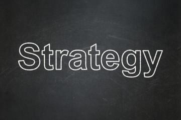 Obraz premium Business concept: text Strategy on Black chalkboard background
