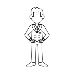 Commercial pilot avatar cartoon icon vector illustration graphic design