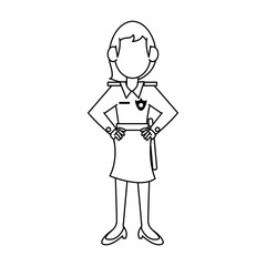 Woman police avatar cartoon icon vector illustration graphic design