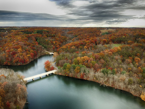 Aerial View Of Little Seneca Lake At Black Hill Reginal Park