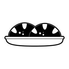 Breads on dish icon vector illustration graphic design