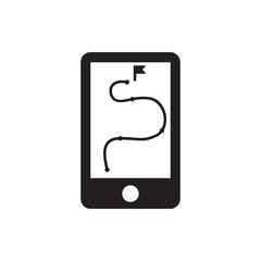 route and phone icon illustration