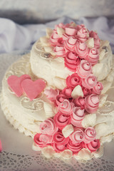 wedding cake with flowers