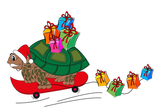Buon Natale Tartaruga con doni