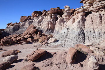 eroded rocks in petrified forest NP