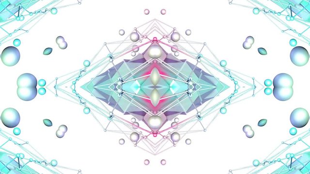 Abstract simple 3D background in blue gradient color, low poly style as modern geometric background or mathematical environment with kaleidoscopic effect. 4K UHD or FullHD seamless loop.25