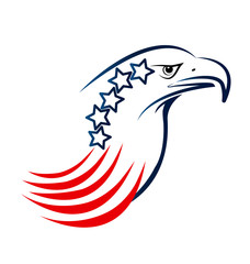 Fototapeta premium USA eagle with blue stars and red stripes symbol