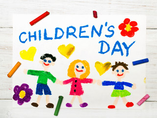 Colorful drawing: Children's day card