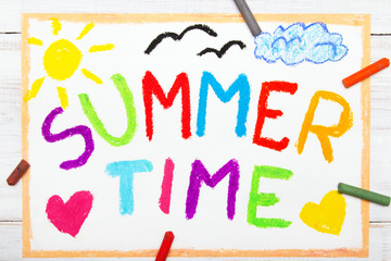 Colorful drawing: words SUMMER TIME
