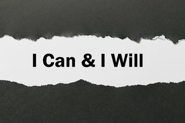 I Can And I Will message written under torn paper.