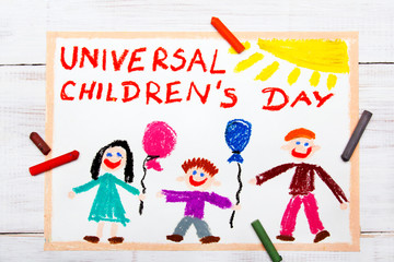 Colorful drawing: Children's day card