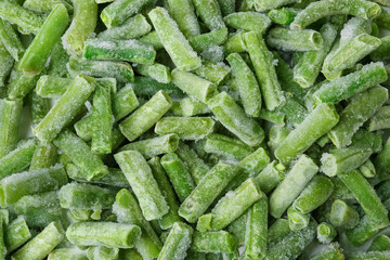 Frozen green beans, closeup