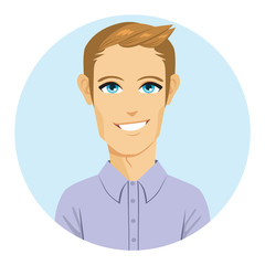Happy young blonde man smiling cool avatar