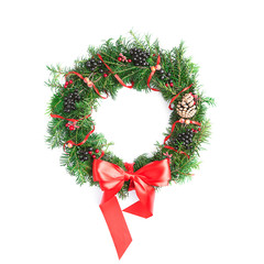 Fototapeta na wymiar Christmas wreath isolated