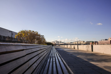 Park wooden bench