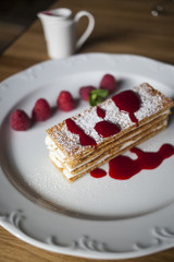 puff pastry with raspberries