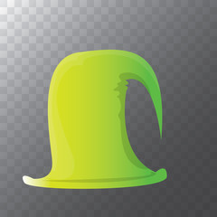 vector funky red and green stripped cartoon christmas elf hat isolated on transparent background. vector kids colorful elf hat icon or label. Christmas decorative design element