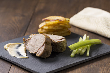 Pork sirloin with potatos