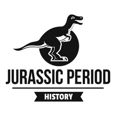 Jurassic monster logo, simple black style