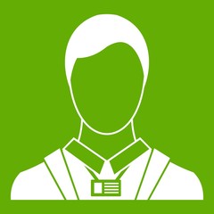 Businessman with identity name card icon green