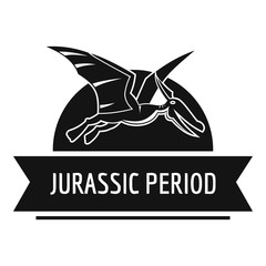 Jurassic cute logo, simple black style