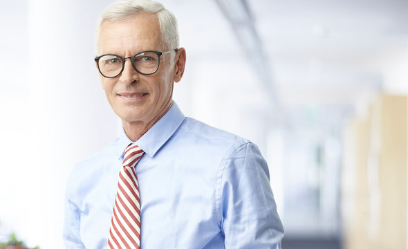 Professional Senior Businessman Standing At Office