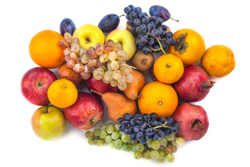 Naklejka na ściany i meble Fresh fruits isolated on a white background