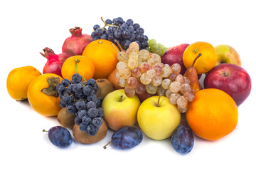 Naklejka na ściany i meble Fresh fruits isolated on a white background