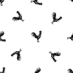 Gallic rooster pattern seamless black