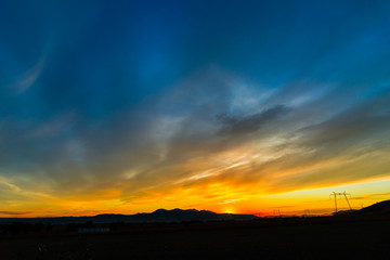 Colorful clouds at the sunset