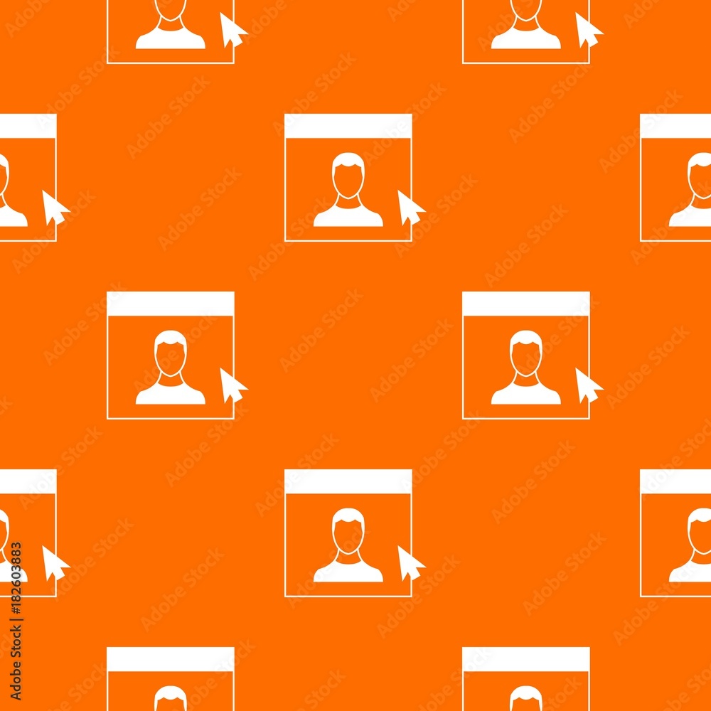 Poster cursor point man on monitor pattern seamless