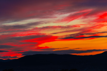 Amazing clouds colorful at the sunset