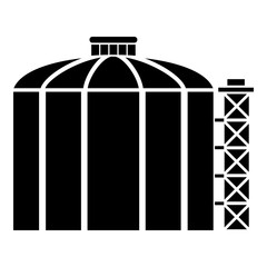 Oil storage tank icon, simple black style