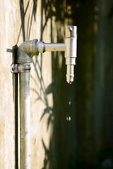Water faucet in the garden