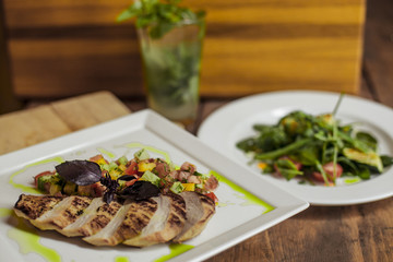 meat chop with vegetables