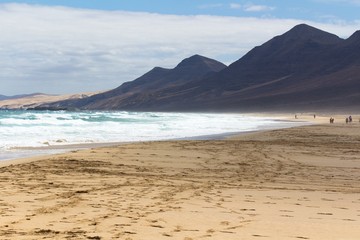 Fototapeta na wymiar Cofete beach in Fuerteventura, Canary Islands