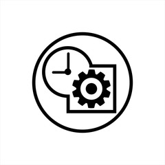 Time management vector black and white icon.