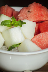 watermelon and melon slices