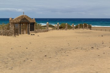 Cemetery on the Cofete beach, Fuerteventura- Canary Islands 