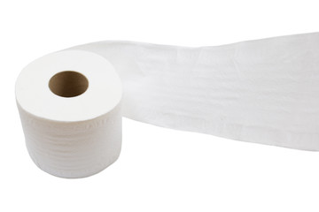 Rolls of toilet paper isolated on white background