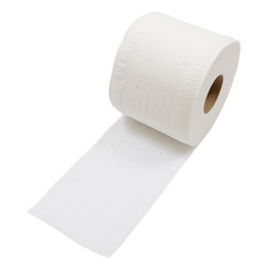 Rolls of toilet paper isolated on white background