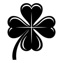 Four leaf clover icon, simple black style