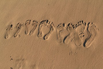 Footprints on the beach, Fuerteventura- Canary Islands