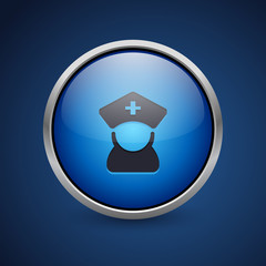 Push Button - Dark Blue Web Icon