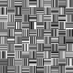 Seamless Black and White Straight Vertical and Horizontal Variable Width Stripes