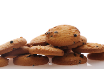 Chocolate chip cookie isolated in white background
