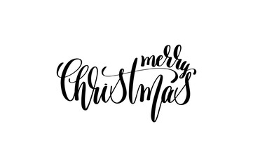 merry christmas - hand lettering black ink phrase to christmas h