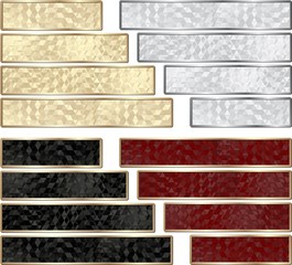 set of isolated textured banners