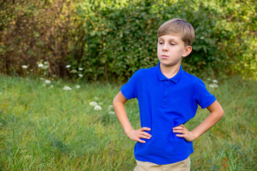 Boy playing in a park